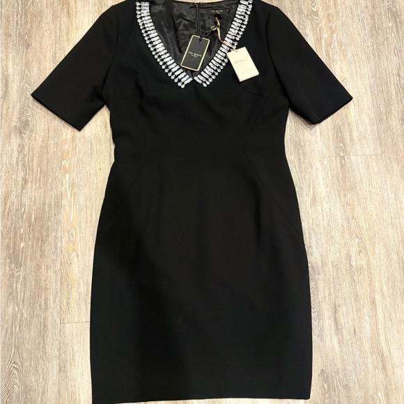 Ted Baker London Crystal Embellished Black Cocktail Dress-US 10/Uk 4-NWT $325 - Picture 3 of 8